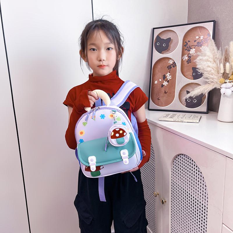 Small Mushroom Childrens Backpack For Preschoolers With Lightweight Nylon Material And Comfortable Straps