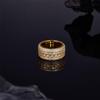 European Hip Hop Sterling Silver Men's Moissanite Rotatable Ring, Gold-Plated Trendsetter Fashion.