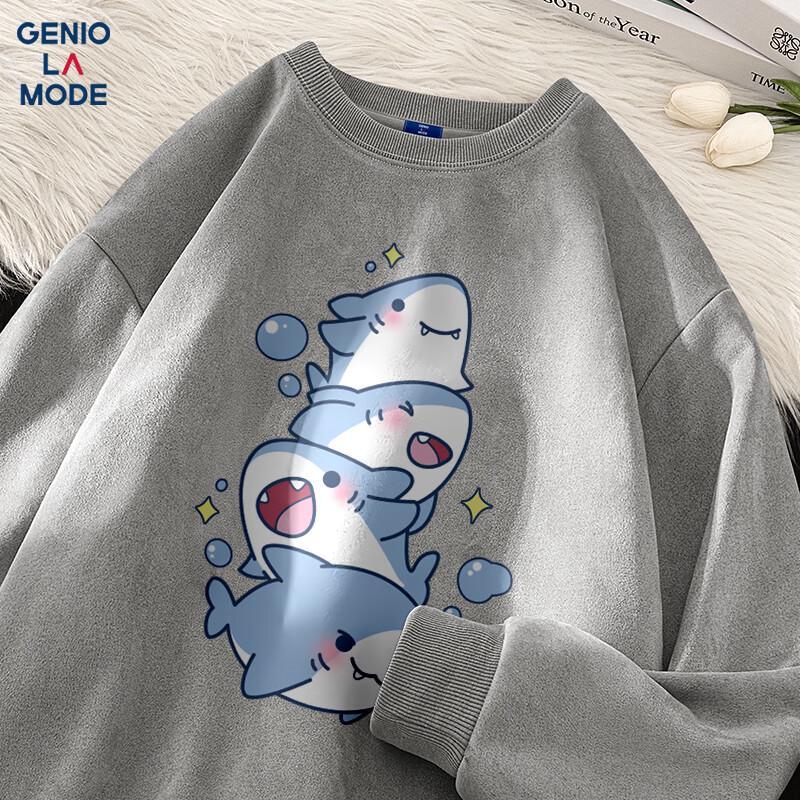 

GENIOLAMODE Men s Suede Round Neck Sweatshirt L