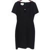 GUCCI Excellent condition G logo silk-blend wool dress, women's, black, size 40, 631484 dress 40 blackUsed