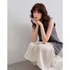 Demana Summer Color Block A-Line Sleeveless Midi Dress