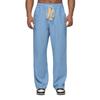Mens Casual Cotton Linen Pants Elastic Waist Drawstring Summer Beach Pants Lightweight Loose Fit Yoga Trousers