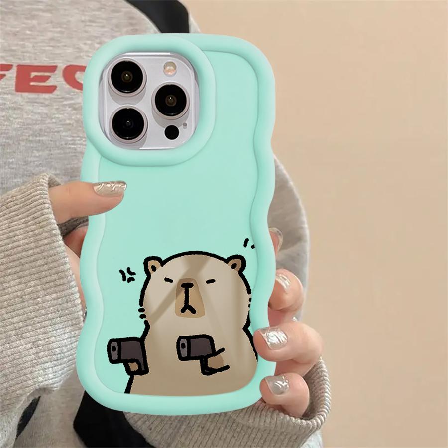 Soft Phone Cover Case for iPhone XR 14 8 12 17 Air 15 Plus 11 13 16 Pro Max Cartoon Cute Capybara