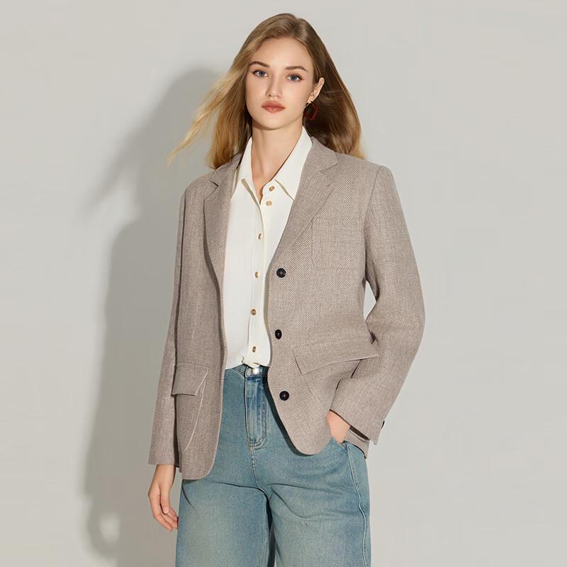 

Chic Linen Blend Long Sleeve Blazer L