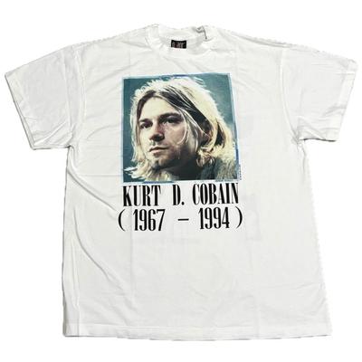 Maglietta Vintage KURT COBAIN Nirvana 1967-1994 anni '90 Bianca Cucitura Singola REPRINT