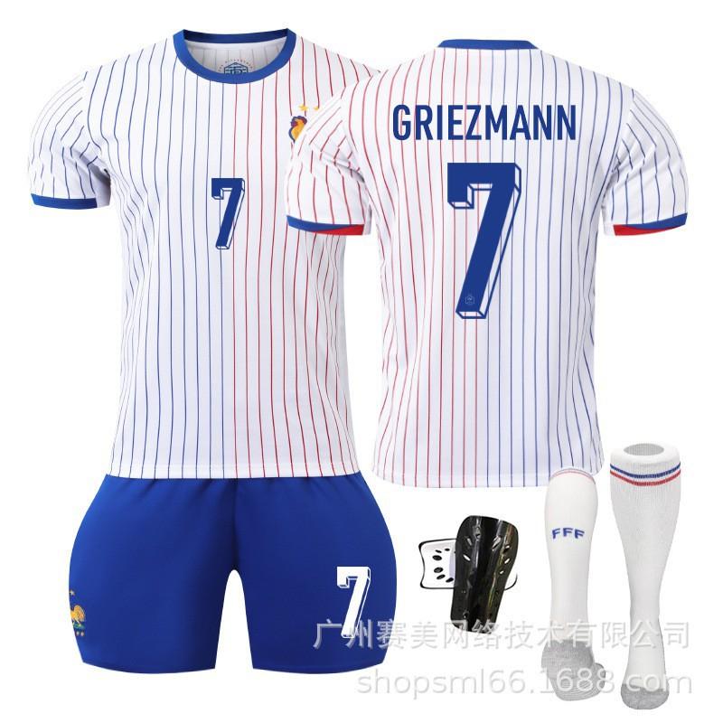 Europacup Uit Nr. 10 Mbappe 8 Meni 7 Grizmangiru Voetbalshirt Set