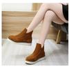 Plus Size Women's Boots 2025 Winter New Arrival Women's Chunky Sole Cotton Boots Solid Color Slip-On Warm Short Boots
