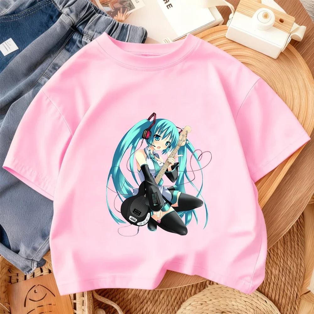 Fashion Children T Shirt Hatsune Miku Cute Kawaii Design Boys Girls Summer Street Style Crew Neck Outfit 314 Years