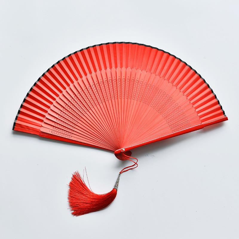 Red Dancing Fan: Classical Chinese Style Folding Fan, Easy-Open Hanfu Accessory