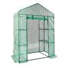 Walk-in Green House, 4.6 X 2.4 X 6.7 Ft Greenhouse with Shelves, Set Up In Minutes, High Strength PE Cover with Doors & Windows and Steel Frame,