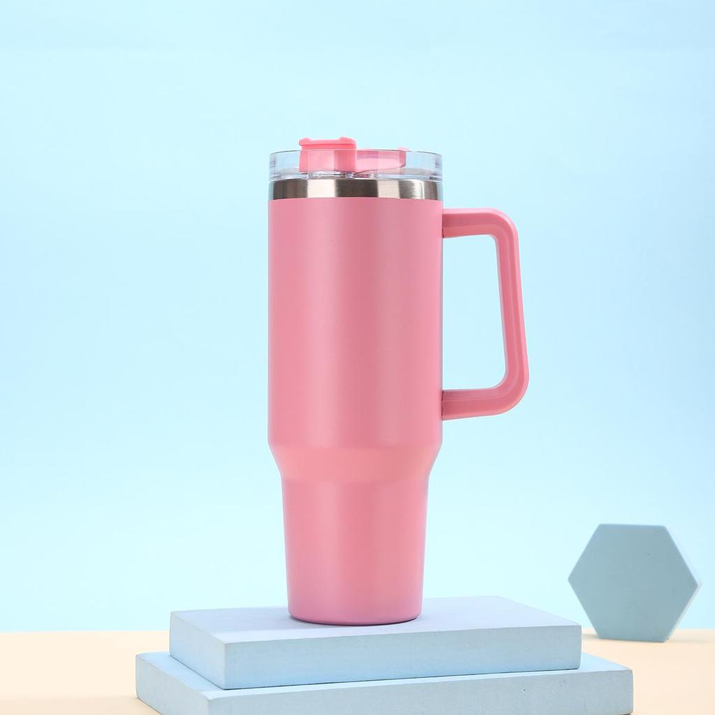 Large Capacity 40oz Insulated Stainless Steel Car Cup with Handle - Portable Outdoor Ice King Cup