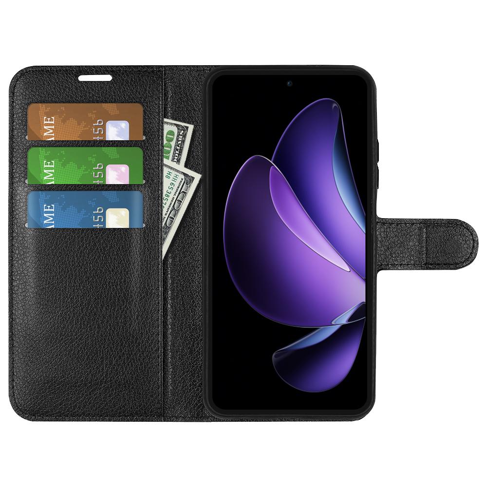 

For Oppo Reno13 F 5G Case Litchi Texture Shockproof Leather Wallet Phone Cover White