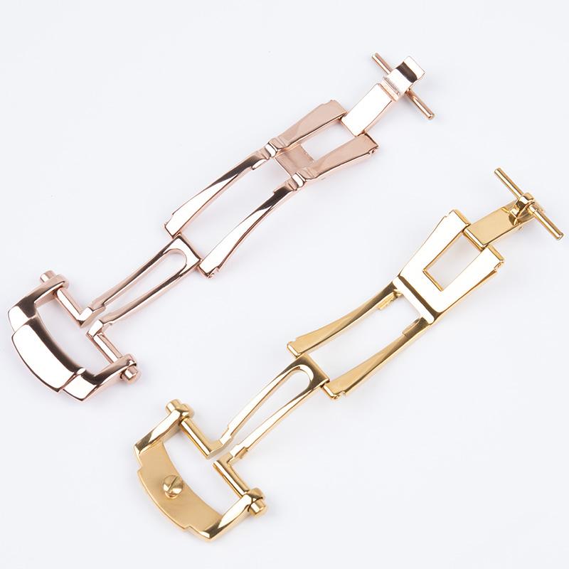 Hochwertige 18mm Präzisions-Edelstahl-Faltschließe für Patek-Armband Philippe Leder-Gummi-Uhrenarmband Nautilus Dornschließe