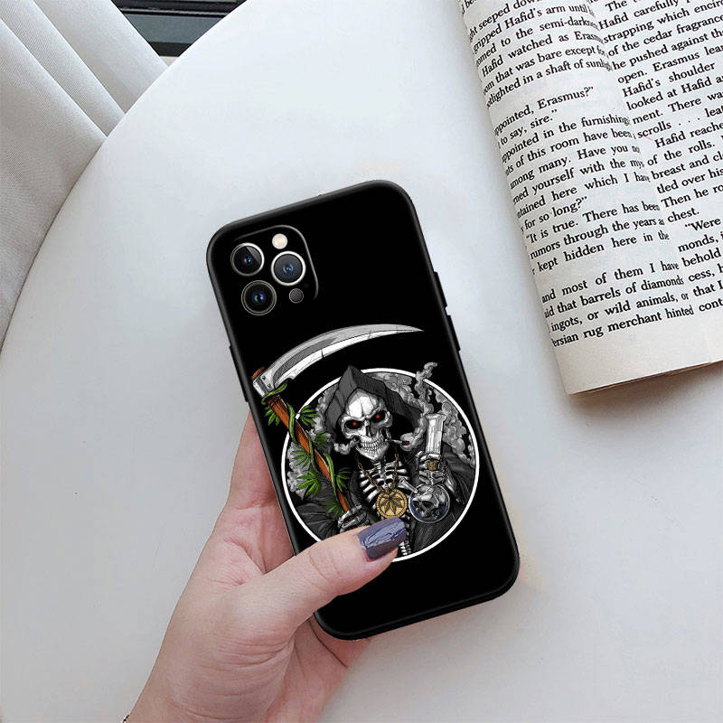 JO60 Grim Reaper Skull Phone Case for Samsung A35 A25 A24 A15 A05S A05 M55 M35 M15 A06 A16 A02 A12 A13 A10 A20 A30 A22 A31 A32 A33 A41 A42 A50