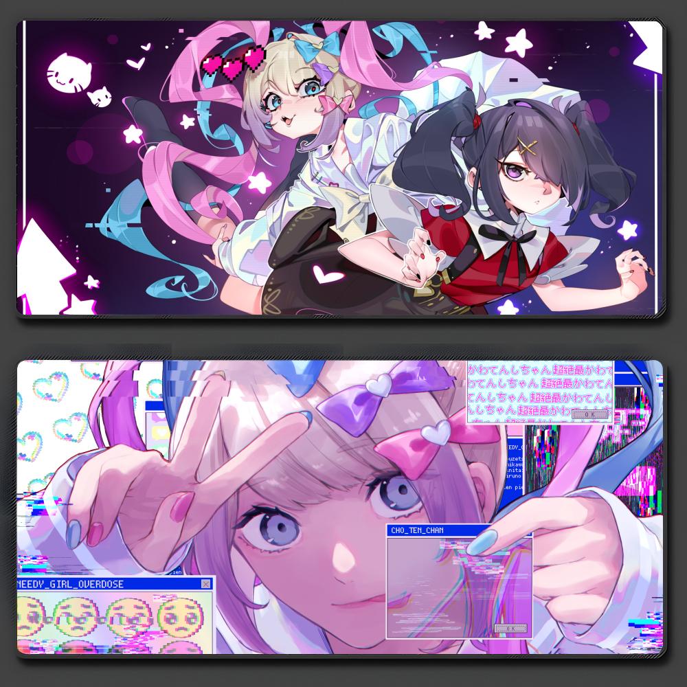 Needy Streamer Overload Mouse Pad Large Anti-Slip Rubber Gaming MousePad Durable Desk Pad Thick Seam Edge Suitable For Office An