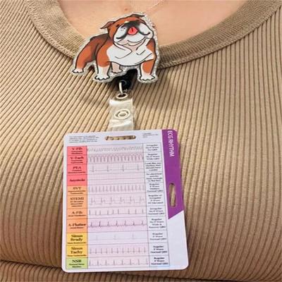 EKG/EKG rytmus kapesní karta oboustranný design EKG rytmus interpretační odznakovací karta EKG rychlost kapesní karty EKG posuvné měřítko