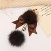 Fashionable Plush Keychain Accessory Stylish Fabric Bowknot Keychain Plush Sphere Pendant for Handbags and Backpacks
