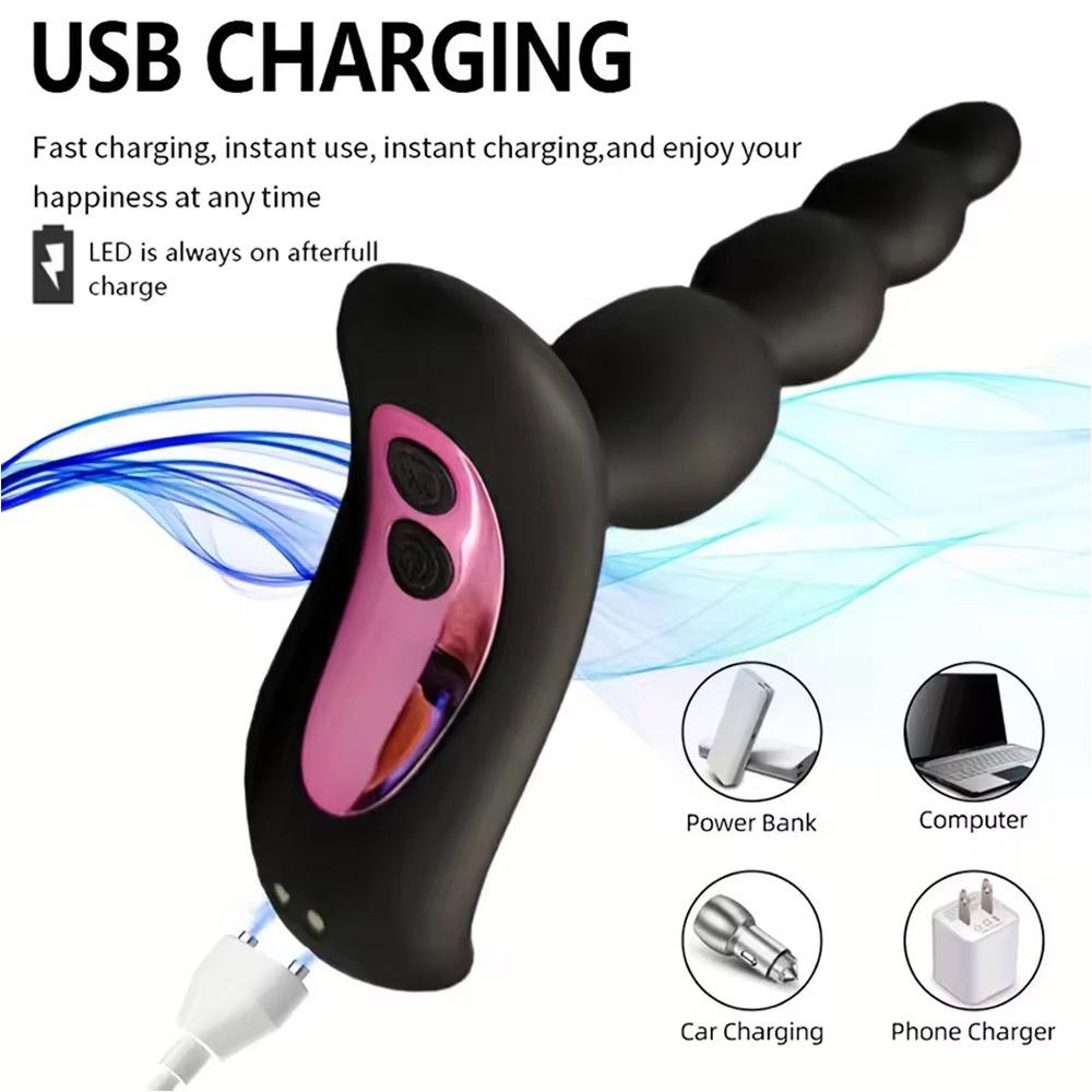 Anal Vibrator Anal Beads Prostate Massage Insert Ass Stimulator 10 Gears Dildo Vibrating Sex Toys Male Female Silicone Anal Toys