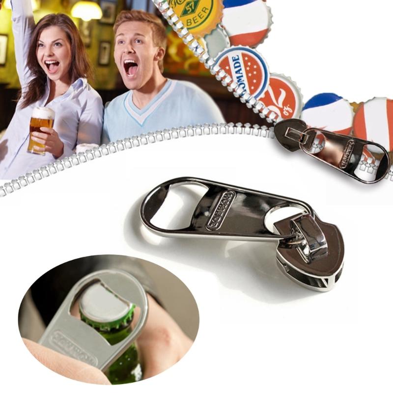 Unique Zippers Shaped Bottle Lid Remover Practical Magnetic Beer Bottle Opener Portable Fridge Can Opener for Parties