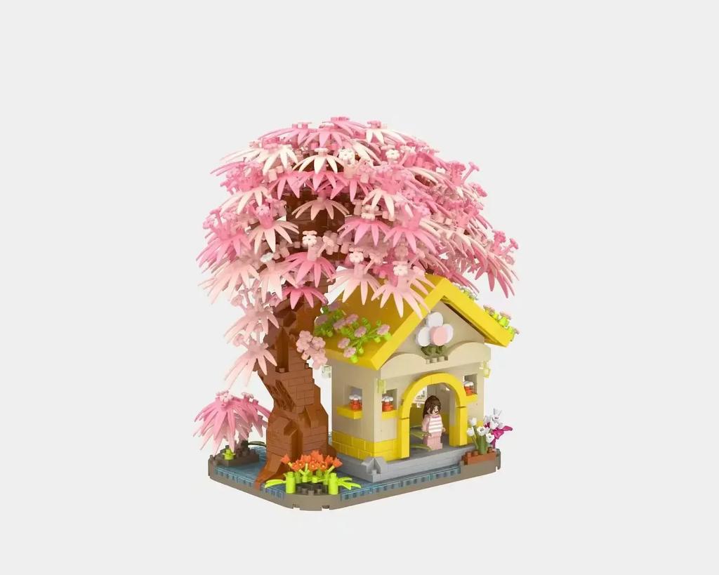 Purple Blossom Sakura Tree Micro Mini Building Blocks Toys Perfect Gift Multiple Styles Office & Home Decor Challenging Bricks