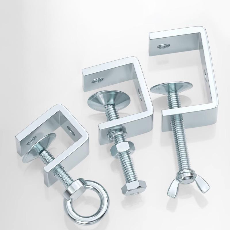 Carbon Steel C-Clamp Steel Pipe Square Clamp Corrosion-Resistant Rust-Proof Adjustable Fixed Holder Clip Hardware Fasteners