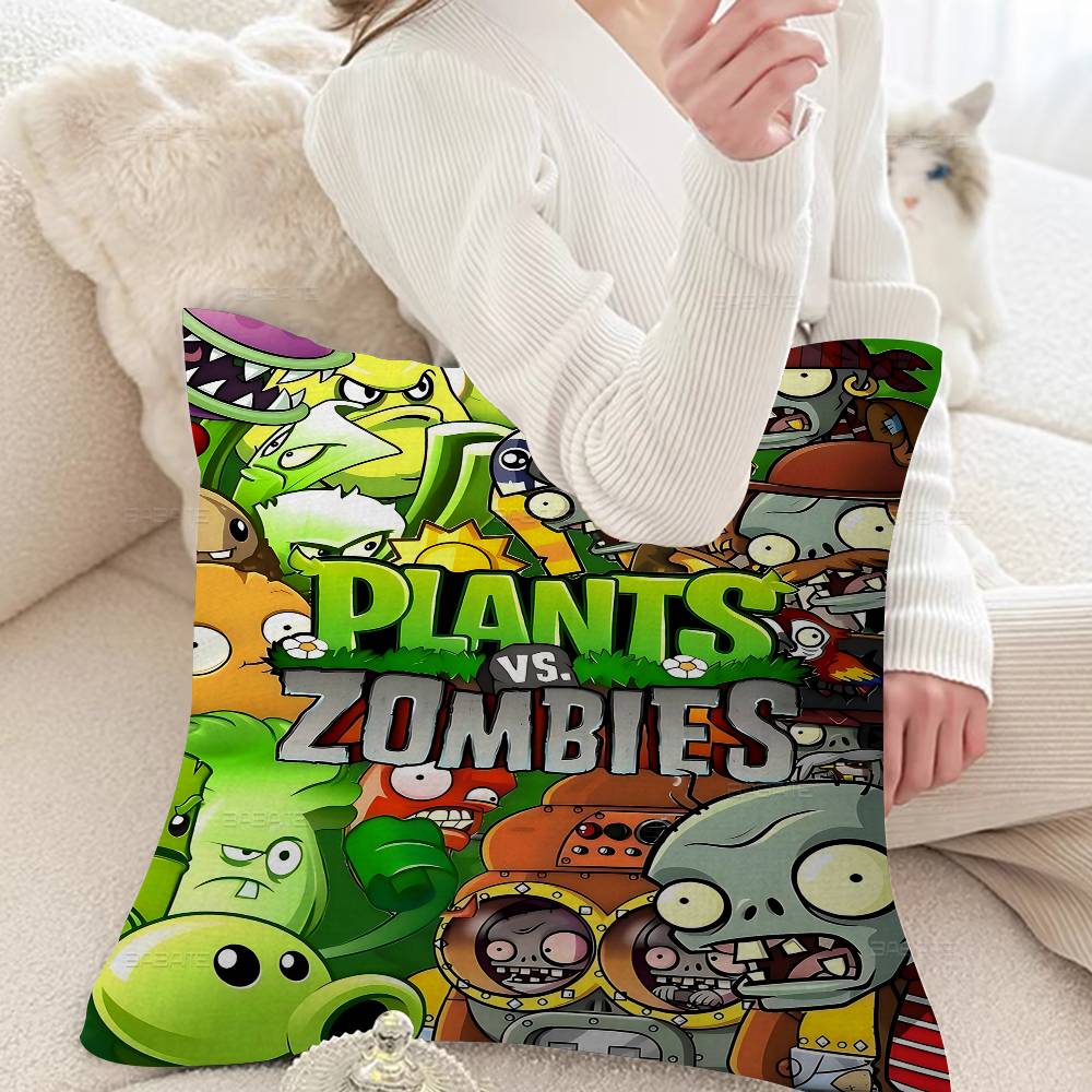 Classic Game P-Plants Vs Z-Zombies Lucky Dragon Pillow Cover Sofa Cushion Cover Home Room Decoration Children Gift