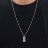 Vnox Wrinkle Geometric Necklace for Men, Stainless Steel Rectangular Pendant Box Chain Necklaces, Punk Jewelry Halloween Gifts