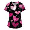 Women's V Neck Fashion Casual Valentine's Day Printed Tops Dry-nurse Top