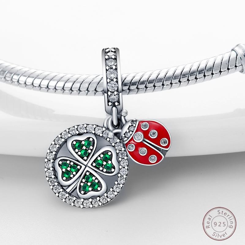 100% Copper Four Leaf Clover Insect Shiny Zirconia Beads 3Mm Diy Holiday Exquisite Jewelry Gift Making