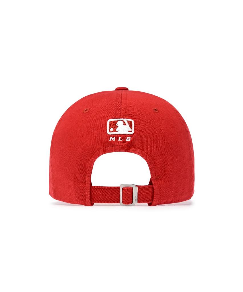 Emelbi Street Oval Cursive Unstructured Ball Cap Ny (Red)