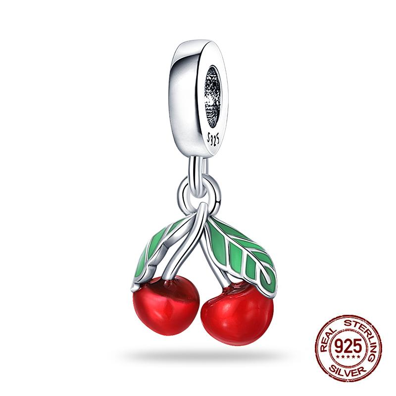 Copper Change Color Strawberry Cherry Avocado Fruit Series Charms Beads Fororiginal Bracelets Diy Birthday Jewelry Gift