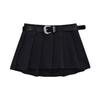High-Waisted Pleated A-Line Mini Skirt with Belt for Petite Women - Versatile Summer Style