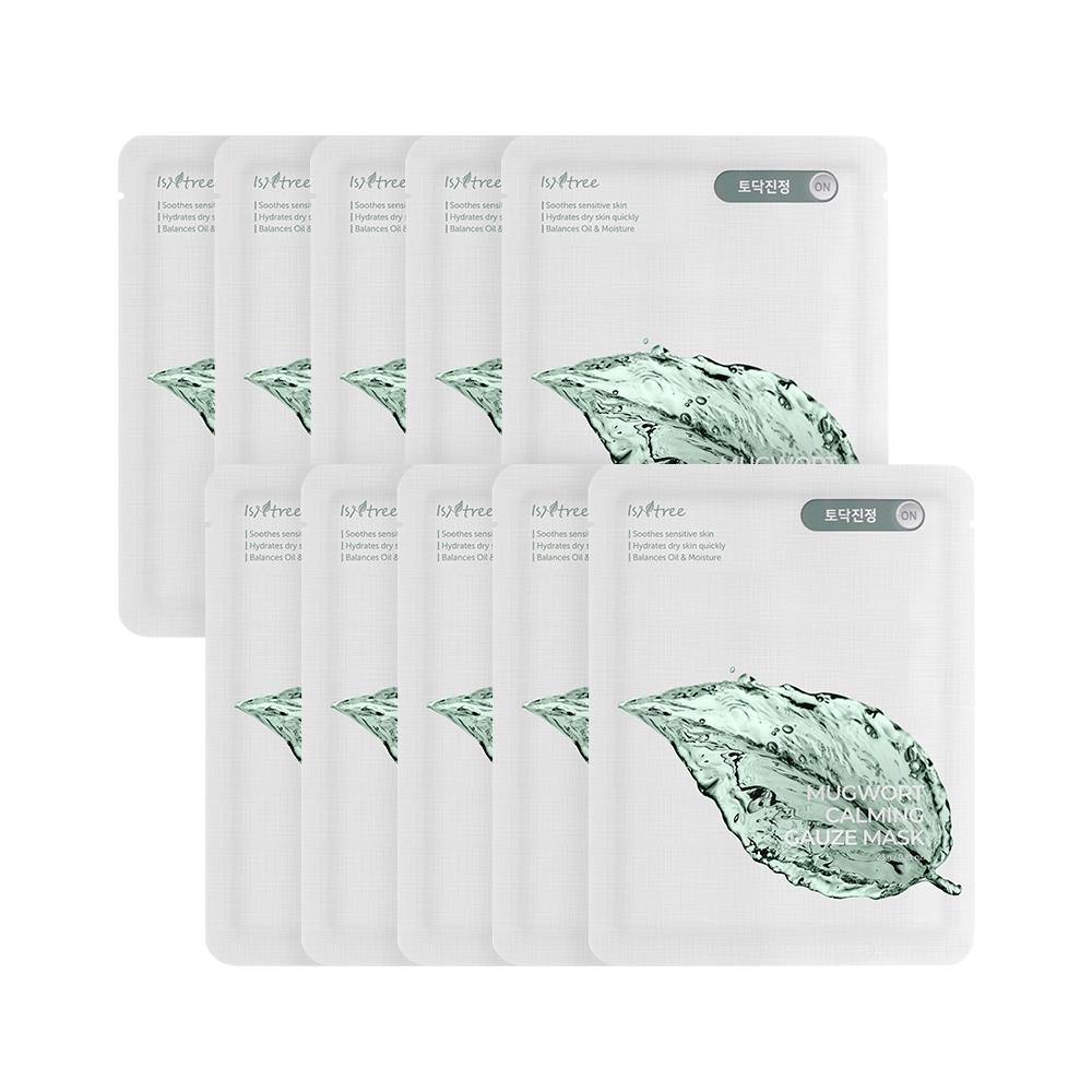 Isntree Mugwort Calming Gauze Mask 10 Sheets