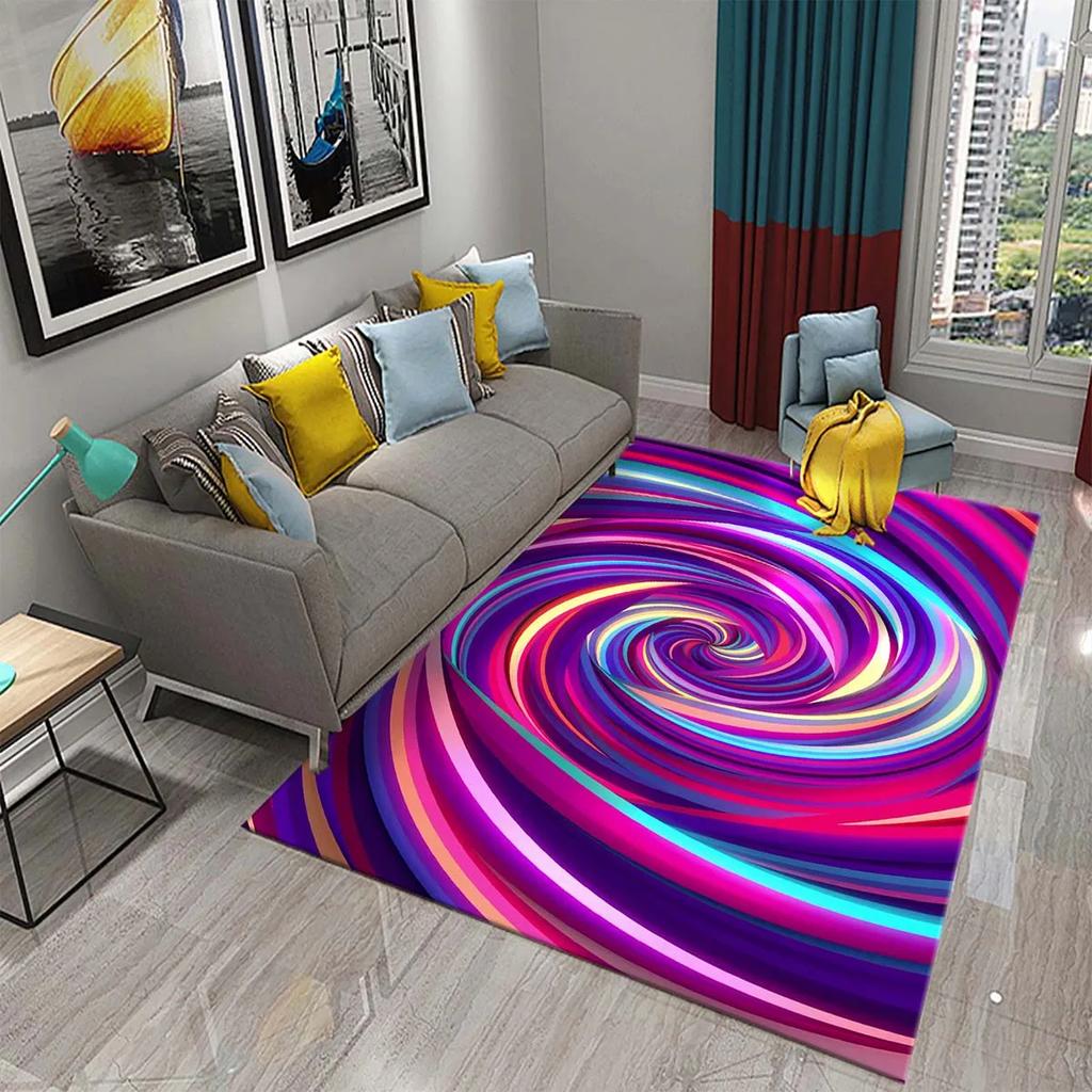 Bunte Flüssigkeitswirbel Teppich Psychedelisches Vertigo Thema Teppiche für Wohnzimmer Schlafzimmer Teppiche Badezimmer Eingangstürmatte Heimdekor