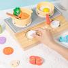Wooden Pretend Play Cooking Set: Fruits, Vegetables, Meats & Cutlery Toy