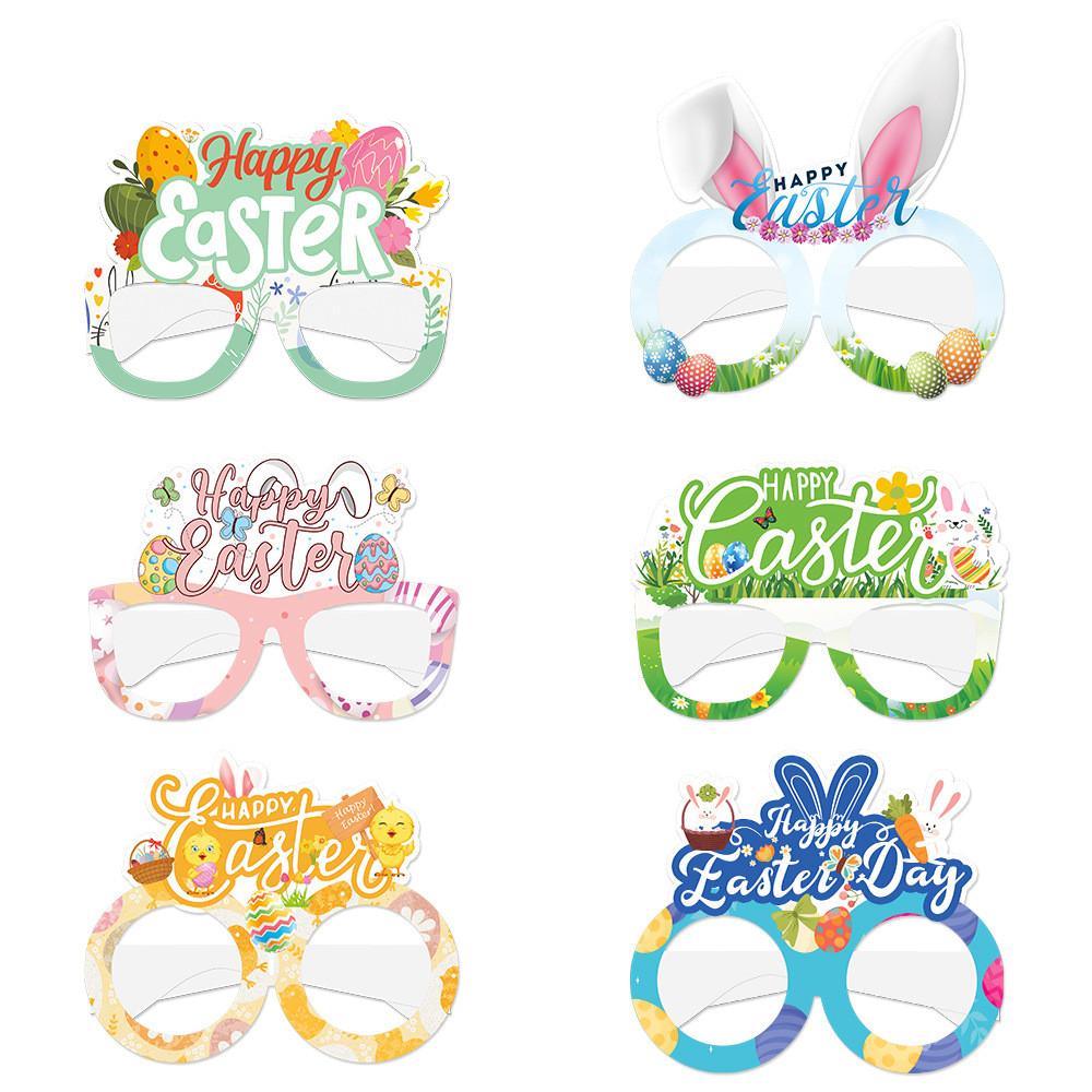 Celebration Rabbit Easter Paper Glasses Photo Prop Set For Kids Adults And