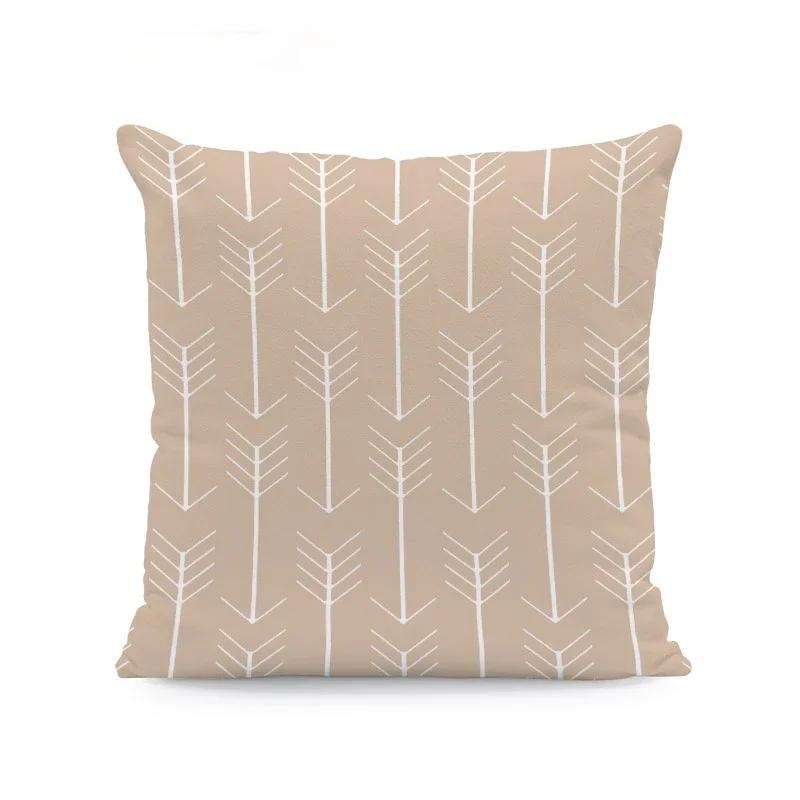 Fashion Beige Geometric Cushion Arrow Petal Lace Texture Cushion Pillow Cover 45X45cm Polyester Decor Living Room Pillowcase