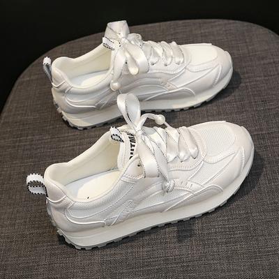 Mesh Breathable Thick-soled Lightweight Leather Little White Shoes Women's Forrest Gump Shoes Summer New Casual Sports Board Shoes
