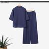 ZANZEA Women Short Sleeve Blouse and Pants Casual Two Piece Suit Sets