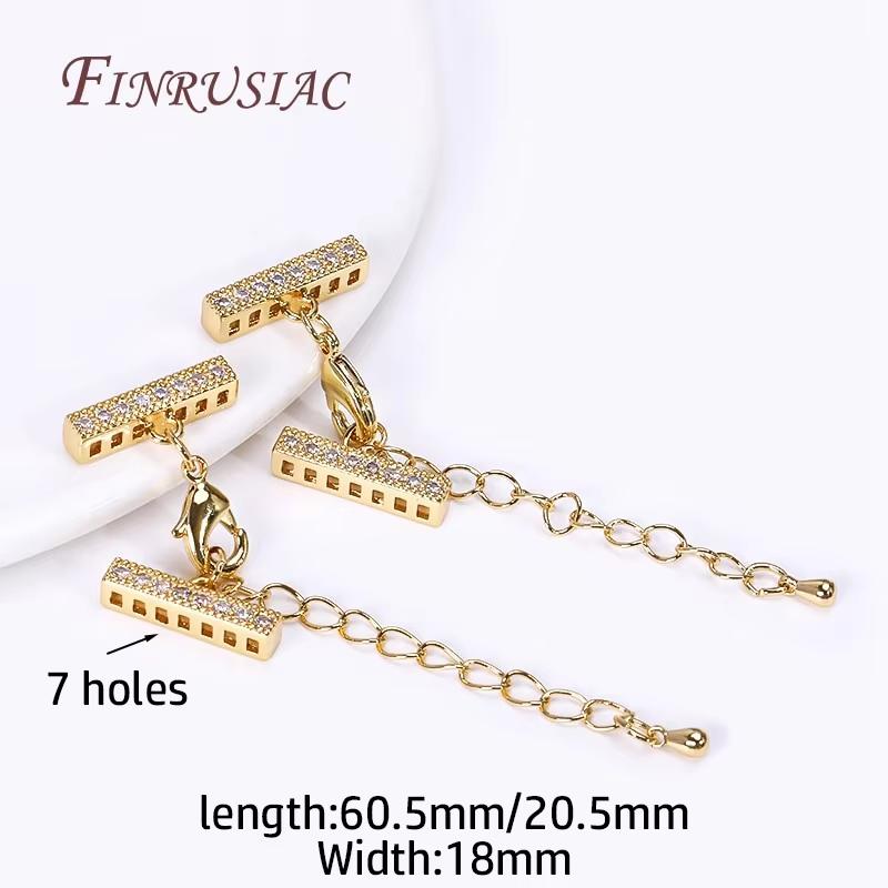 2 Sizes 18K Gold Plated Lobster Clasp with Extension Chain Connector For Jewelry Making,DIY Multi-row Pearl Necklace Accessories
