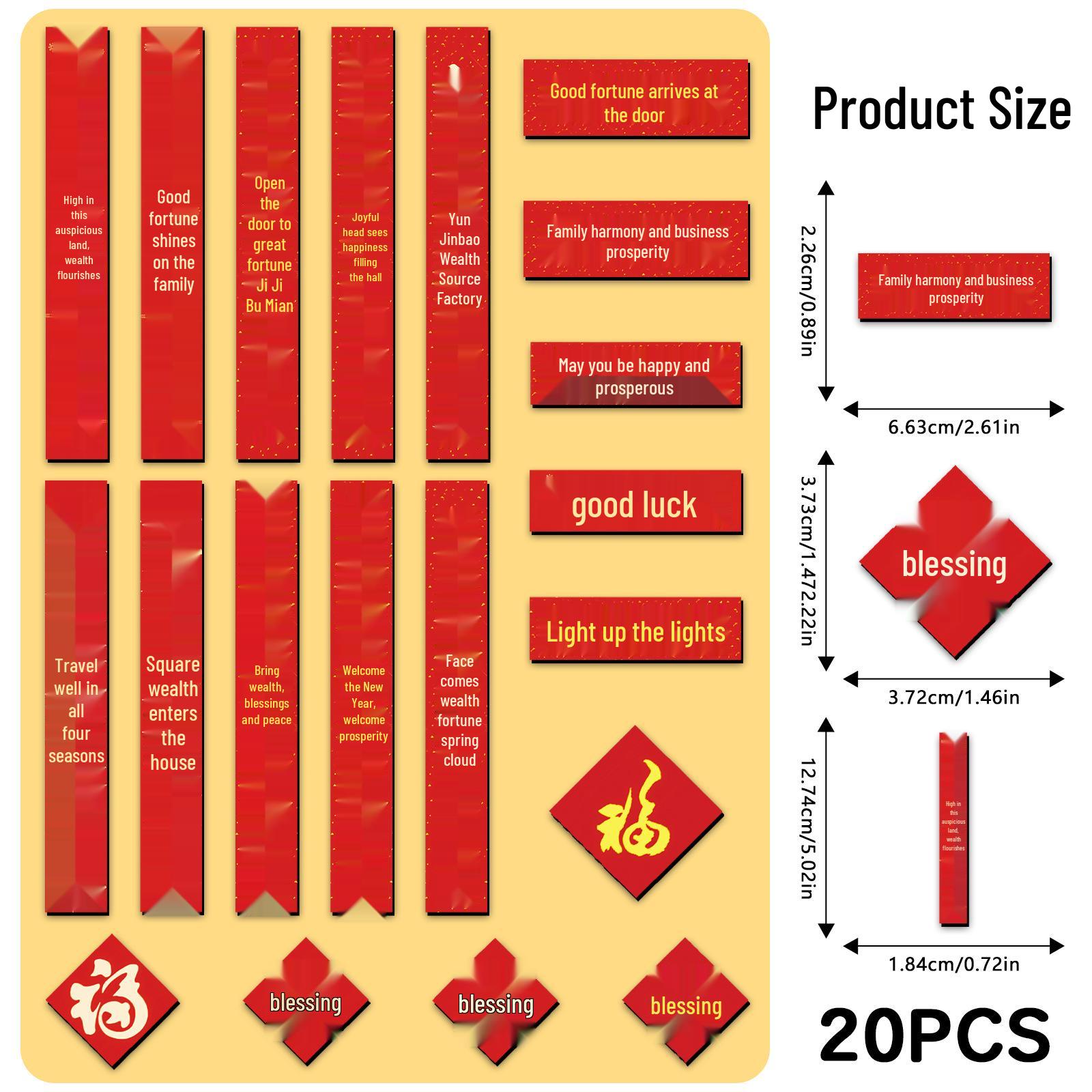 20pcs Chinese Spring Festival Magnetic Cartoon Refrigerator Stickers 5.5-8.5CM