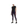 Under Armour Back Hollow Out Elastic Round Neck Training Running Breathable Short Sleeve T-Shirt Women Tops Black 1369764-001