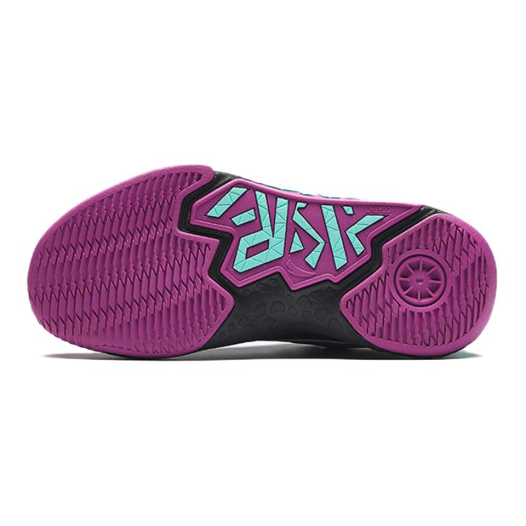 Anta Kids Cement Nemesis Professional Basketball Shoes Non-Slip Shock Absorbing Wear-Resistant Low-Top Kids Basketball Shoes Black Gray A12431101-2