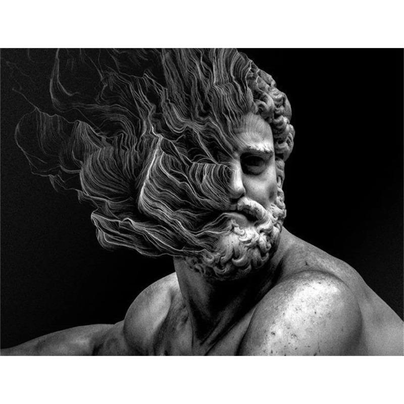 Modern Abstract Greek Statue Poster Zeus Plaster Sculpture Art Canvas Painting David Art Prints Wall Picture for Living Room