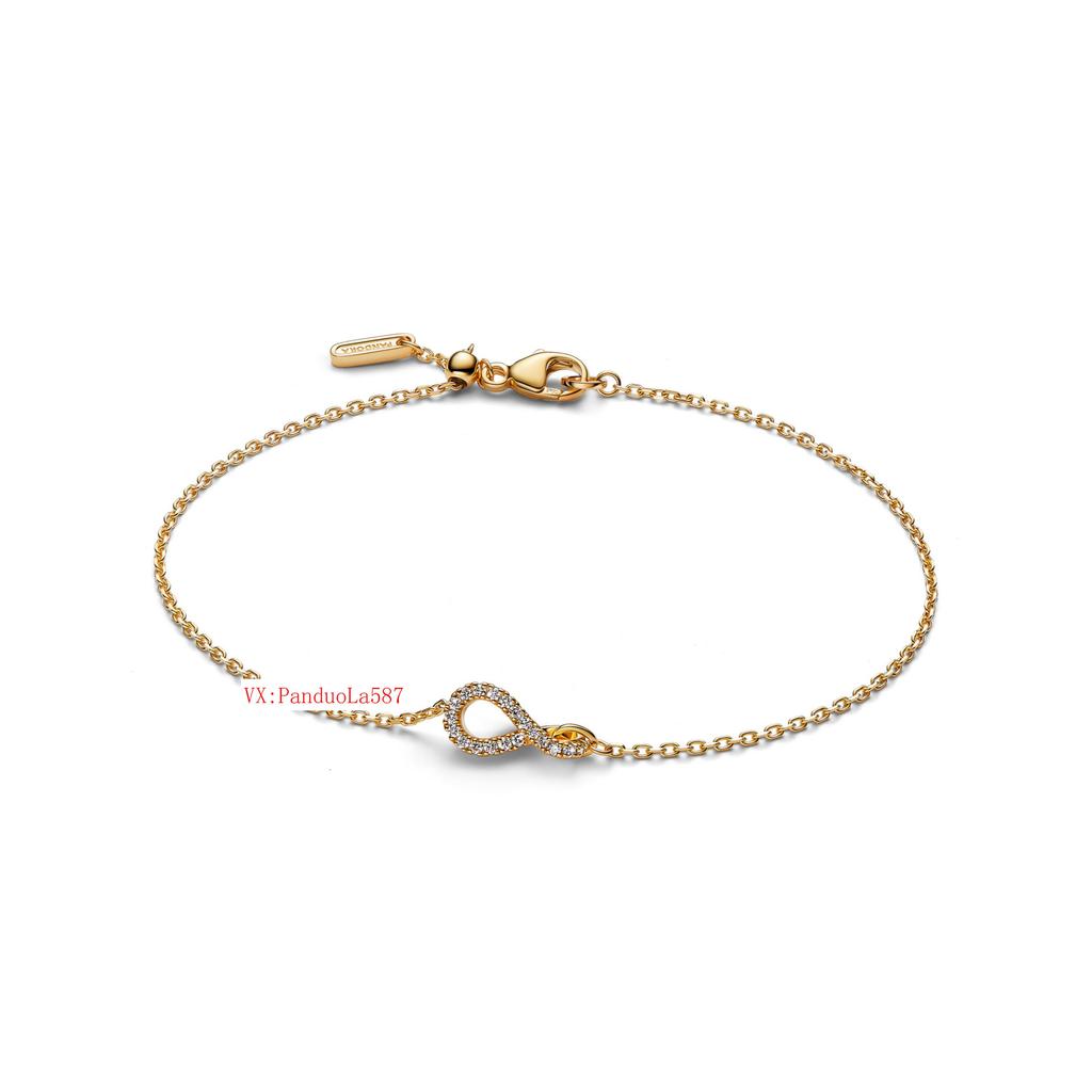 White Copper Diamond-Encrusted Hollow Bracelet, Bow Zircon Bracelet 8-Character Eternal Bracelet, Gold-Plated Rose Jewelry.