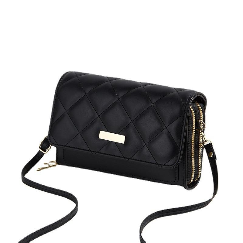 Double-layer Embroidered Mobile Phone Bag Women's Bag New Diamond Lipstick Bag Shoulder Bag Women's Messenger Bag Bag