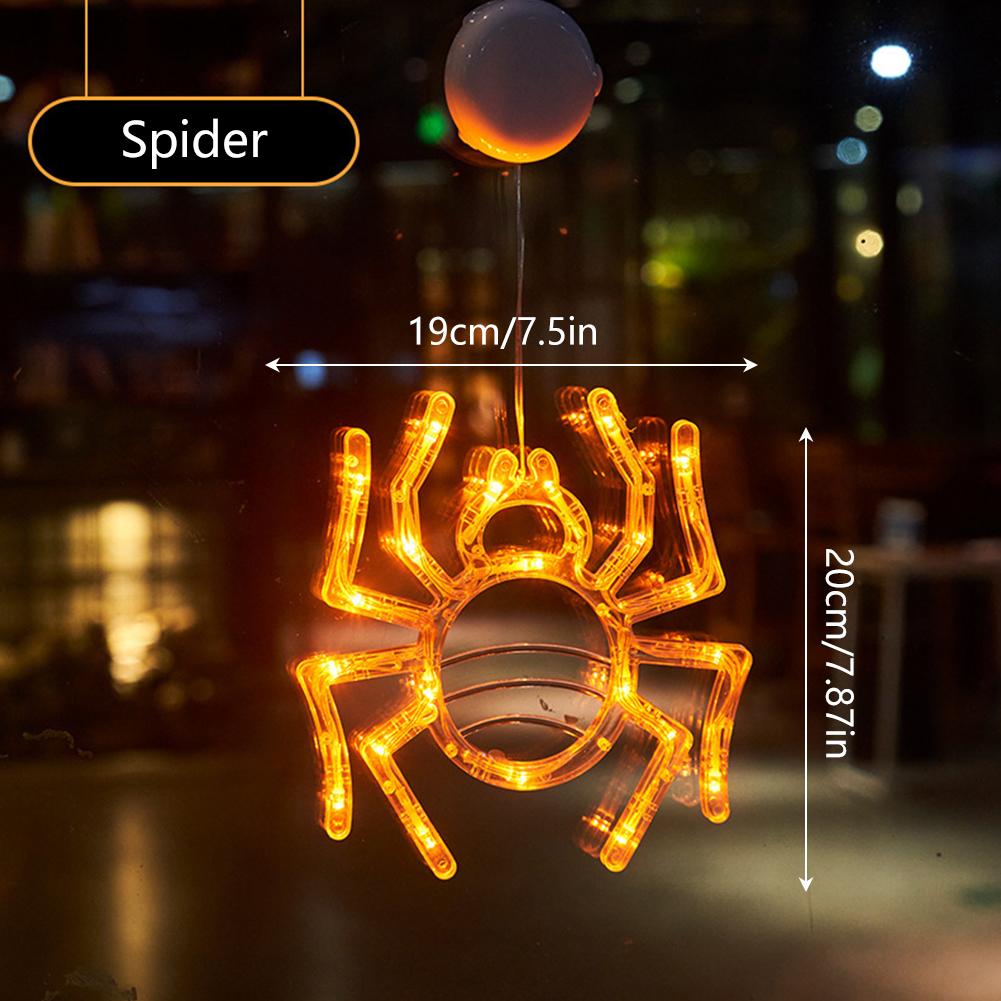 Halloween LED Lights Battery-Powered Ghost Pumpkin Hanging Party Lights for Windows