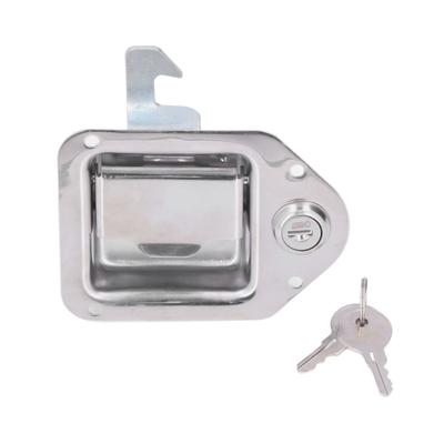 Tool Box Handle Latch With 2 Keys 304 Stainless Steel Silver Paddle Lock For Truck RV Trailer ATV UTV