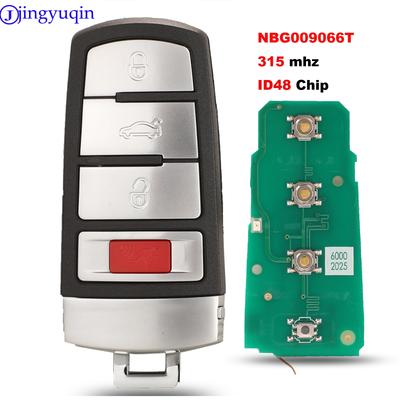 Jingyuqin Smart Remote Car Key 4 Buttons 315mhz Id48 For Vw Passat CC 2006 2007 2008 2009 2010 2011 2012 2013 NBG009066T