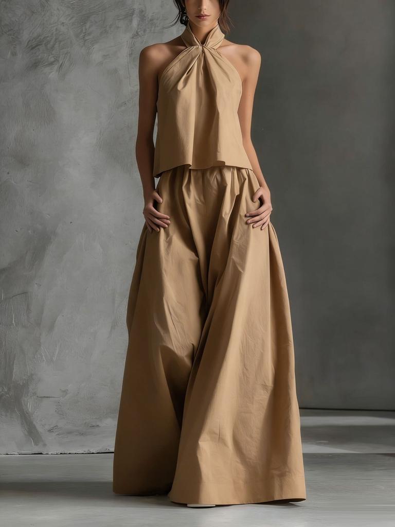 DM033 Cross-border Amazon Foreign Trade 2026 Summer New European and American Women's Clothing Loose Sleeveless Top + Wide-leg Pants